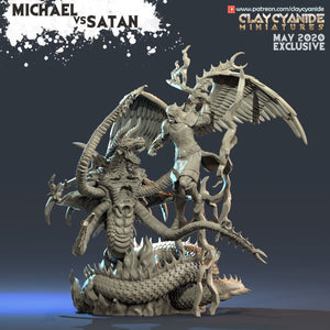 Micheal Vs Satan from Clay Cyanide Miniatures. This piece is very much a Premium Print!