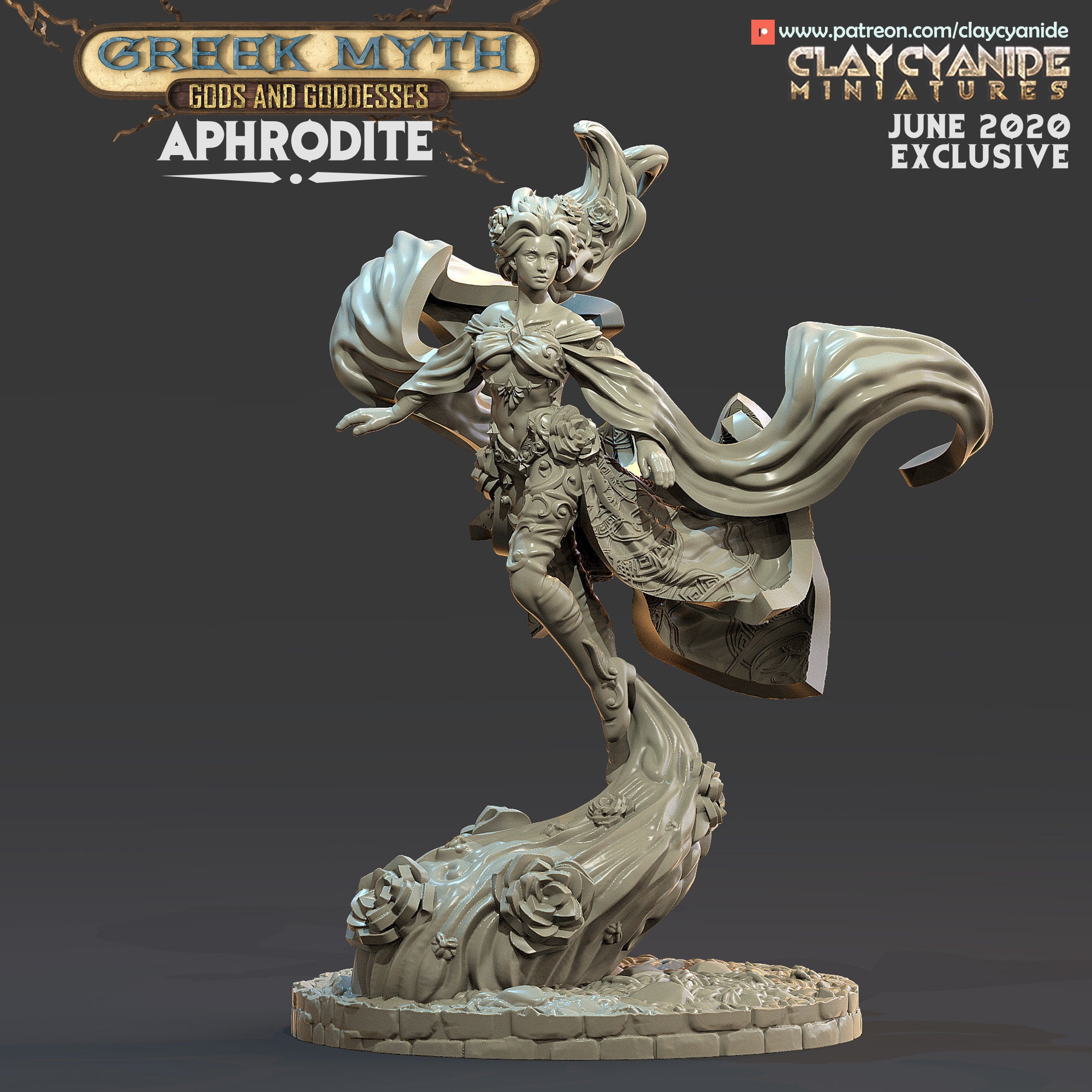 Aphrodite from Clay Cyanide Miniatures. This piece is very much a Premium Print!