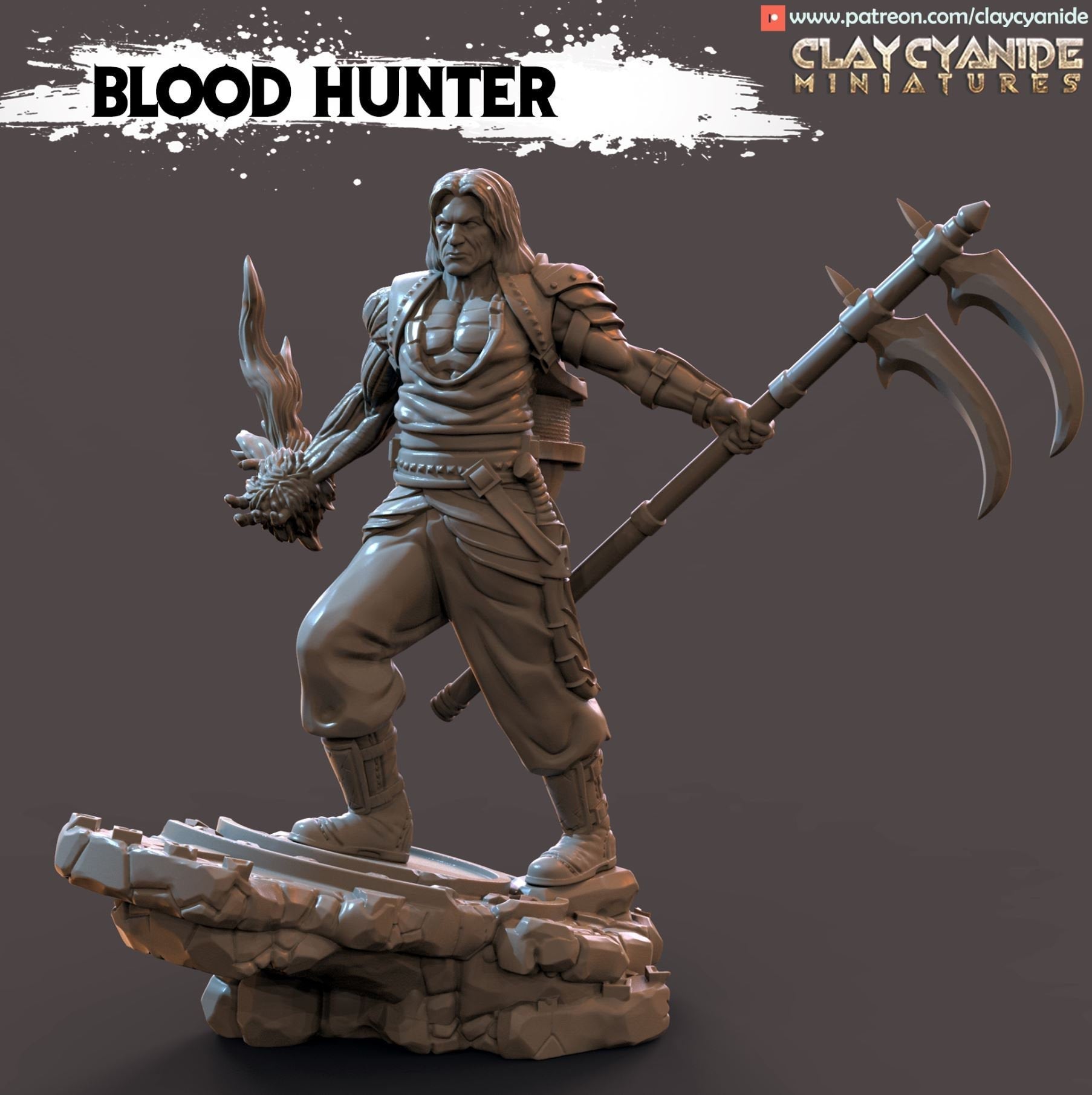 Blood Hunter from Clay Cyanide Miniatures. This piece is very much a Premium Print!