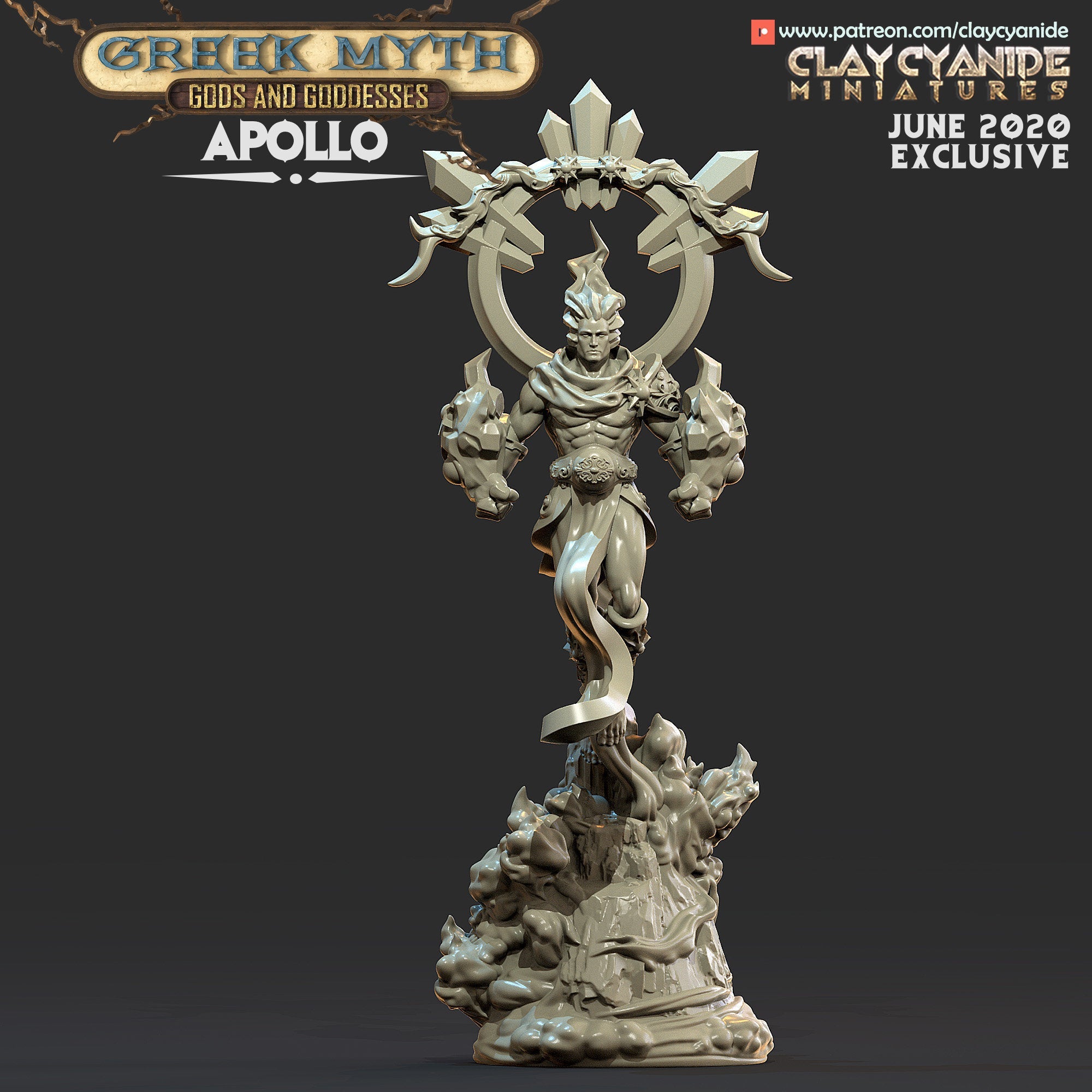 Apollo from Clay Cyanide Miniatures. This piece is very much a Premium Print!