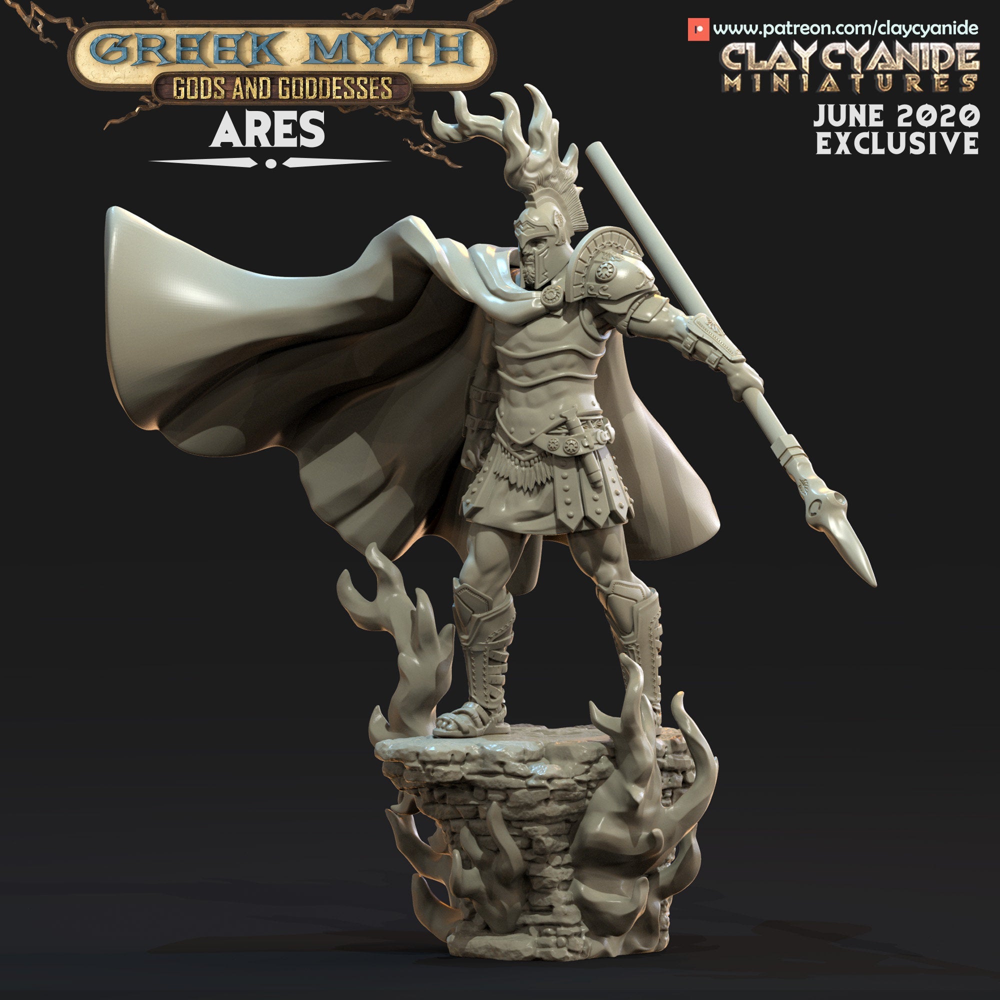 Ares from Clay Cyanide Miniatures. This piece is very much a Premium Print!