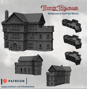 Dark Realms Fortified Manor House! 3d Printed in Premium PLA, fully cleaned, prepped and ready to prime and paint!